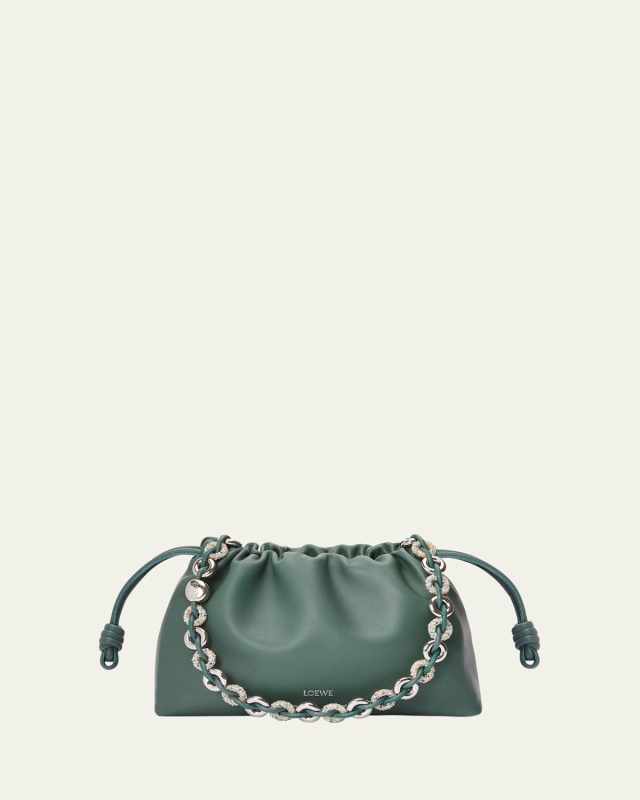 Flamenco Dot Chain Shoulder Bag in Napa Leather
